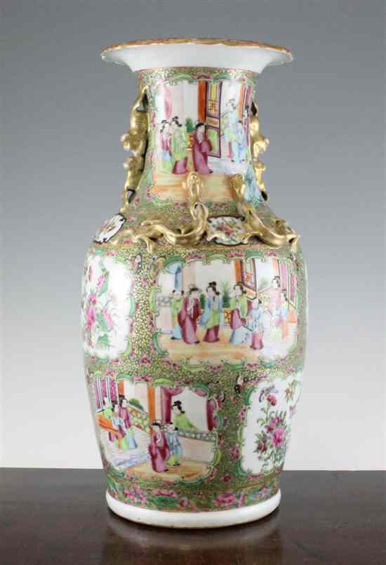 Appraisal: A Chinese Canton decorated famille rose ovoid vase late th