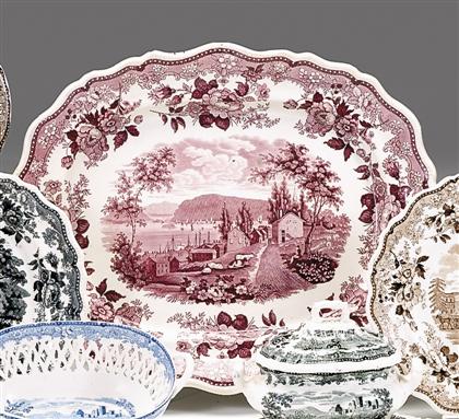 Appraisal: Historical purple transferware platter job and john jackson burslem circa