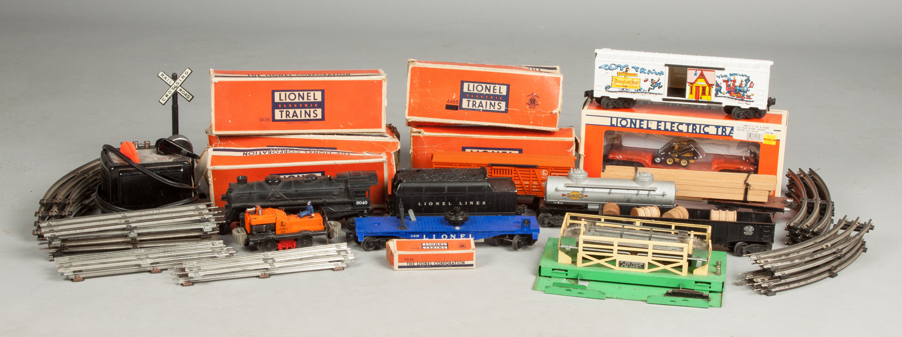 Appraisal: Large Group of Post-War Lionel Train Cars Accessories Large Quantity