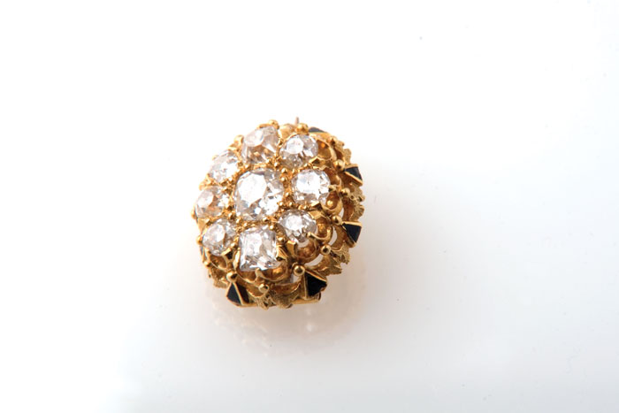 Appraisal: GROUP OF ANTIQUE PINS Comprising a gold pin set with