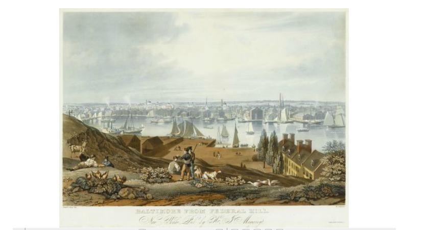 Appraisal: Hand-Colored Engraving Bennett William James Baltimore from Federal Hill New