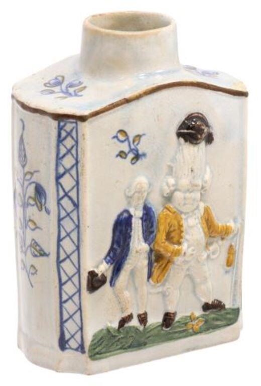 Appraisal: English Prattware Pearlware tea caddy canister late th early th