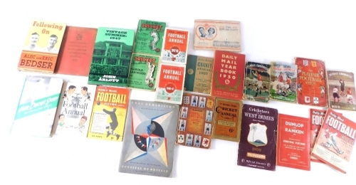 Appraisal: Various sporting books football and cricket Our Cricket Story hardback