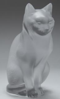 Appraisal: Lalique France Seated Frosted Crystal Cat Figurine Art Glass maker's