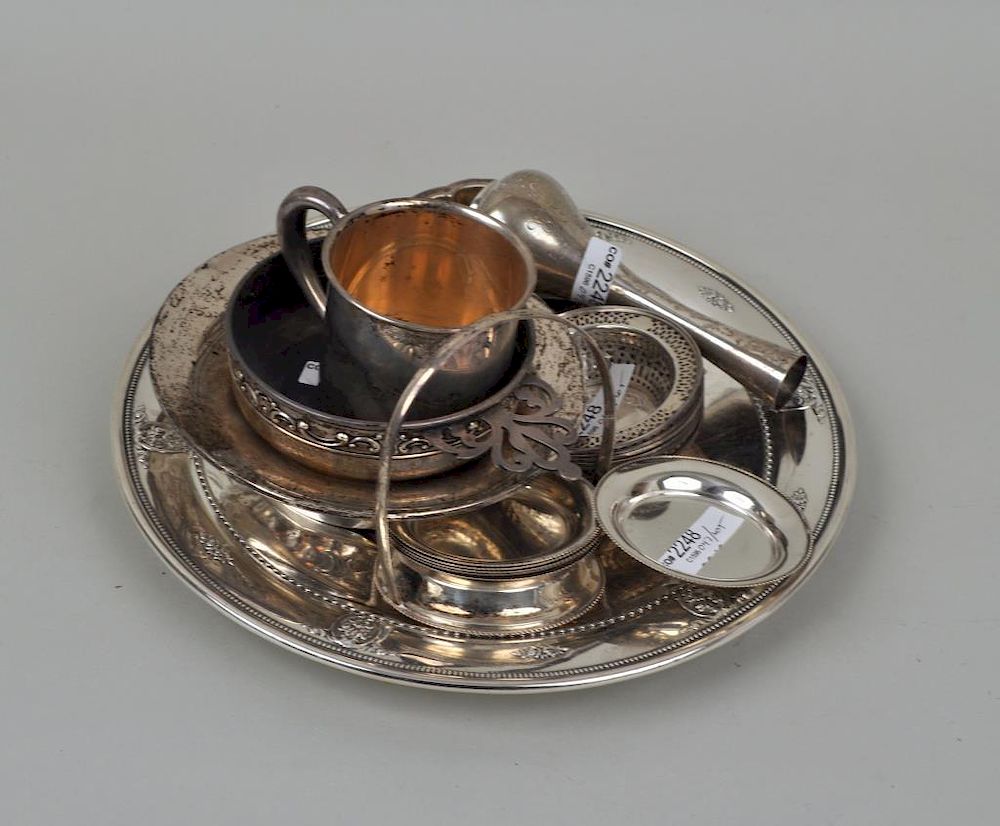 Appraisal: Group Sterling Silver Trays Dishes Small Items sterling comprising a