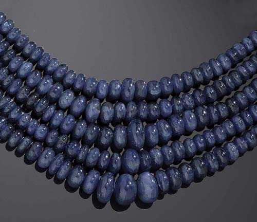 Appraisal: SAPPHIRE NECKLACE Very decorative -row necklace with numerous graduated sapphire