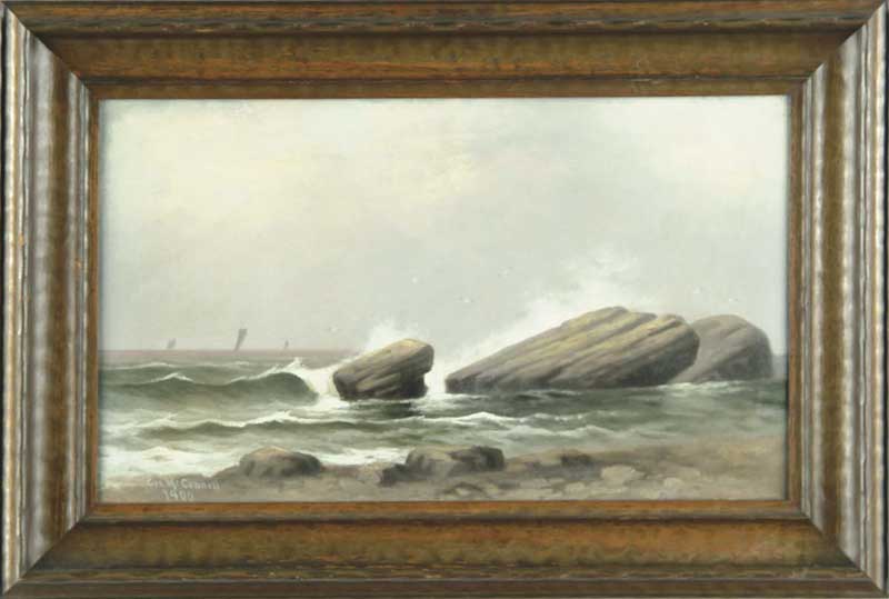 Appraisal: GEORGE MCCONNELL American - COASTAL SEASCAPE Oil on canvas scene