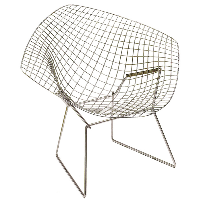 Appraisal: Harry Bertoia Diamond chair by Knoll chrome wire seat and