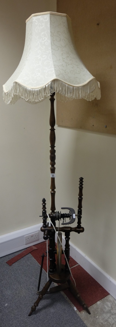 Appraisal: Standard lamp in the form of a spinning Jenny