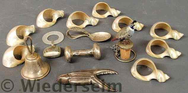 Appraisal: Group of tableware and accessories TI nine napkin rings made