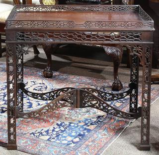 Appraisal: Chinese Chippendale style occasional table executed in mahogany having a