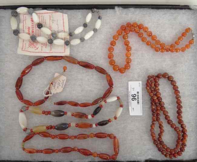 Appraisal: Lot six various stone necklaces