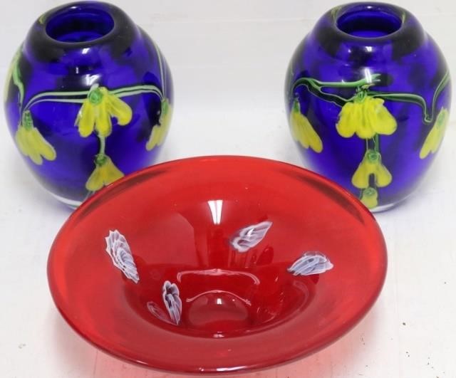 Appraisal: PIECES TH C ITALIAN ART GLASS TO INCLUDE APAIR OF