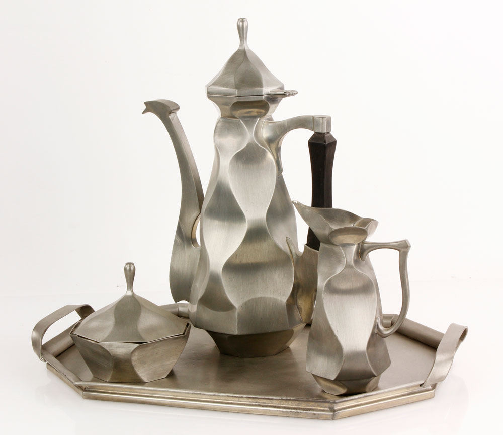 Appraisal: - Halibut Point Pewter Tea Set Halibut Point tea set