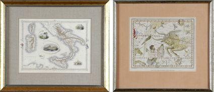 Appraisal: After A Jamieson Constellations Hand-colored engravings matted and framed Together