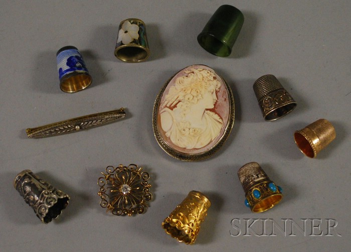 Appraisal: Small Group of Jewelry Items a kt gold and synthetic