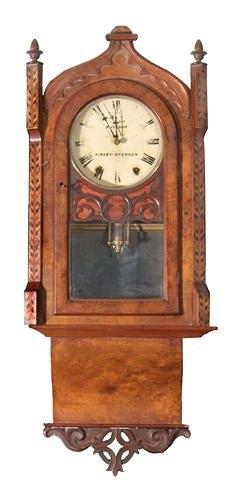 Appraisal: A late th Century American 'Gothic' style wall clock with