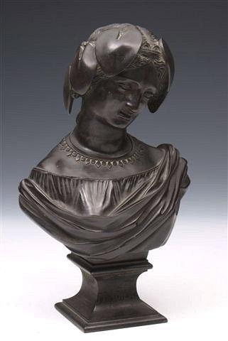 Appraisal: A TH CENTURY BRONZE BUST OF ATLANTA after James Pradier