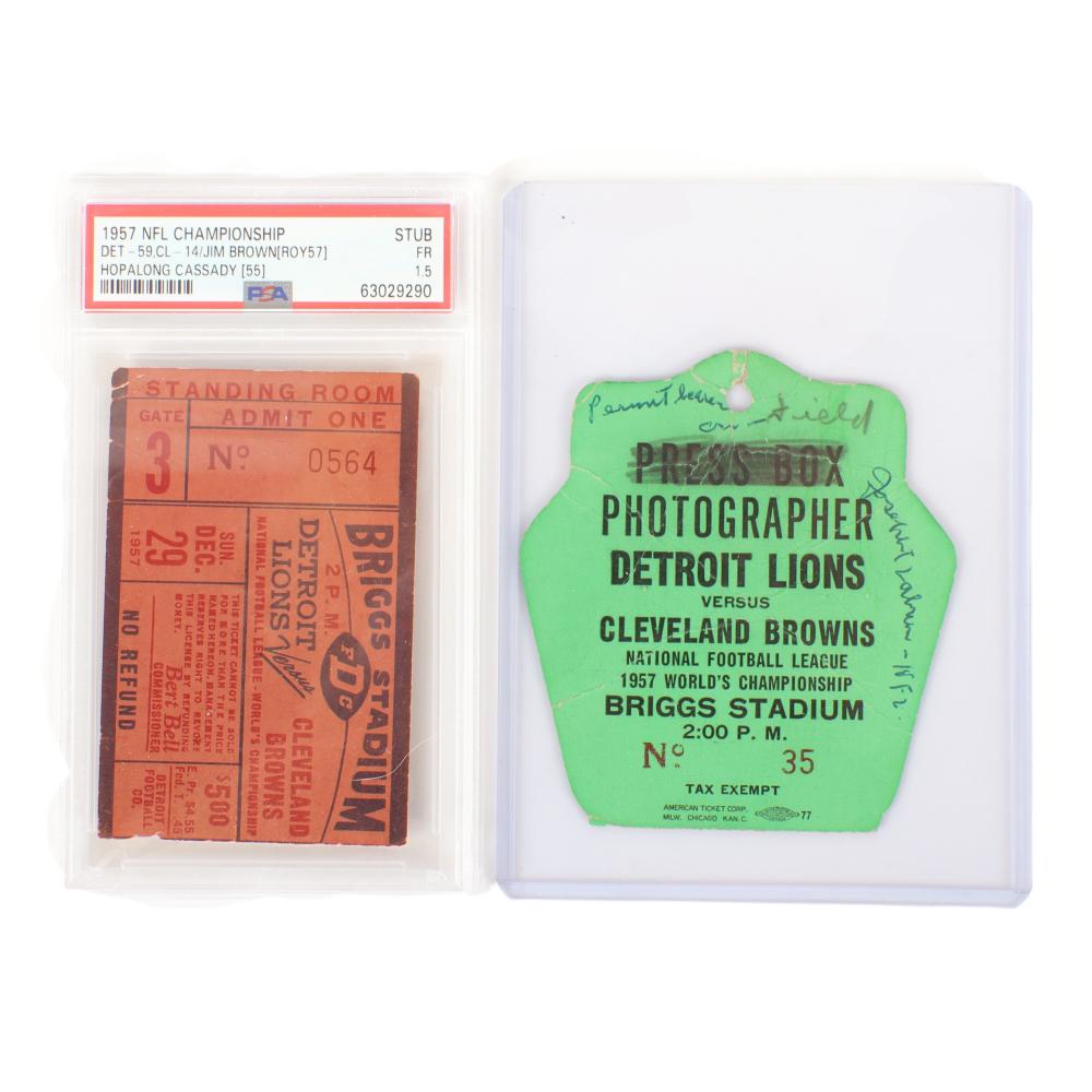 Appraisal: NFL CHAMPIONSHIP TICKET STUB PHOTOGRAPHER PASS PSA NFL Championship Ticket