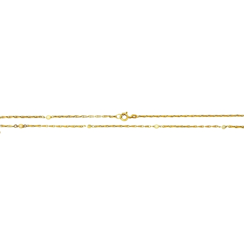 Appraisal: A gold necklet with seed pearls at intervals cm l