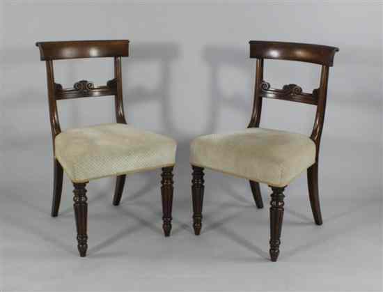 Appraisal: A set of six William IV carved mahogany dining chairs