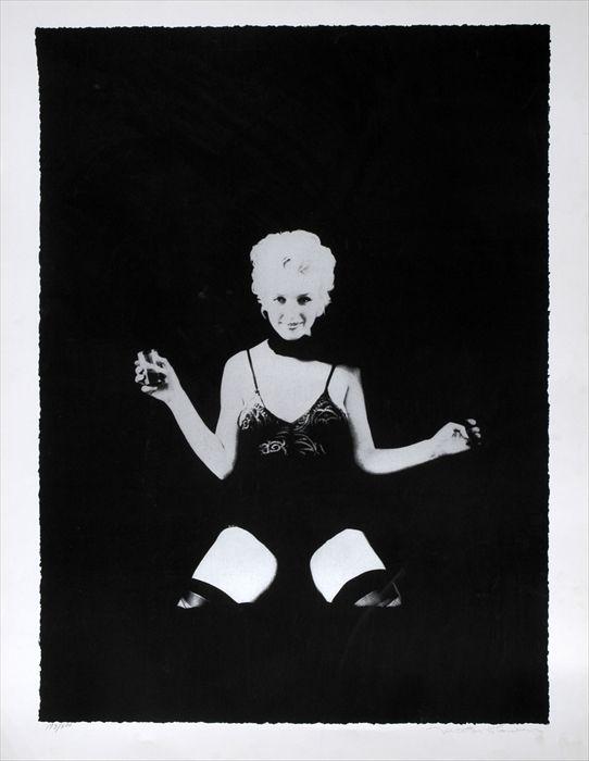 Appraisal: Milton Greene - Marilyn Monroe Seated Portrait Black and silver