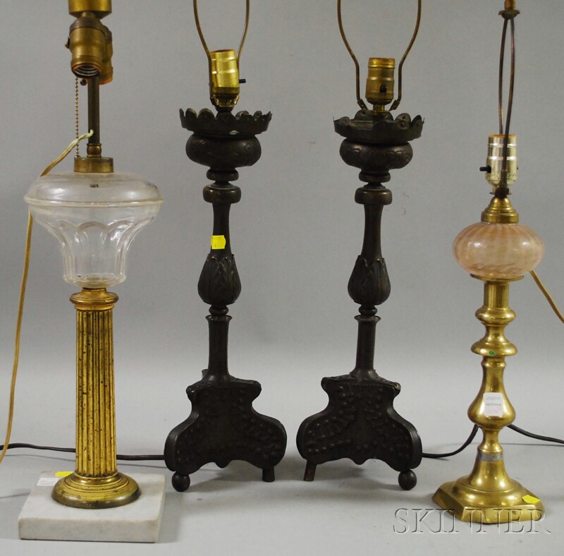 Appraisal: Four Assorted Decorative Table Lamps a pair of Italian Renaissance-style