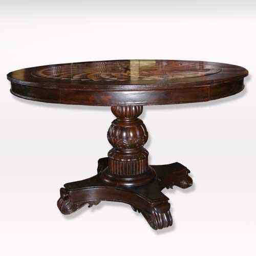 Appraisal: An Anglo Indian Marble Top Mahogany Table circa having a