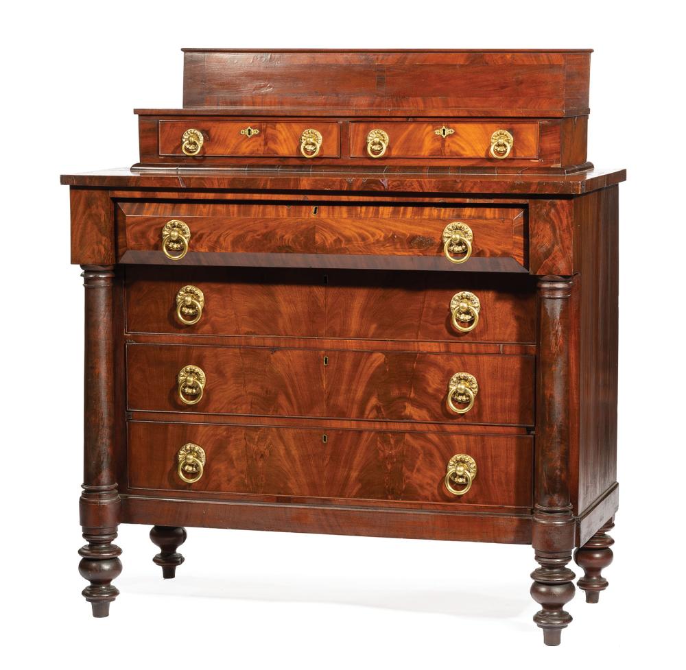 Appraisal: American Classical Mahogany Gentleman's Chest of Drawers early th c