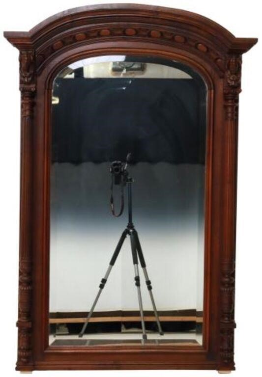 Appraisal: French Henri II style walnut overmantel mirror late th early