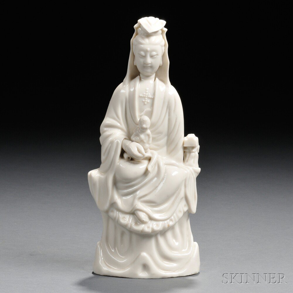 Appraisal: Blanc-de-chine Figure of Guanyin China th th century the goddess