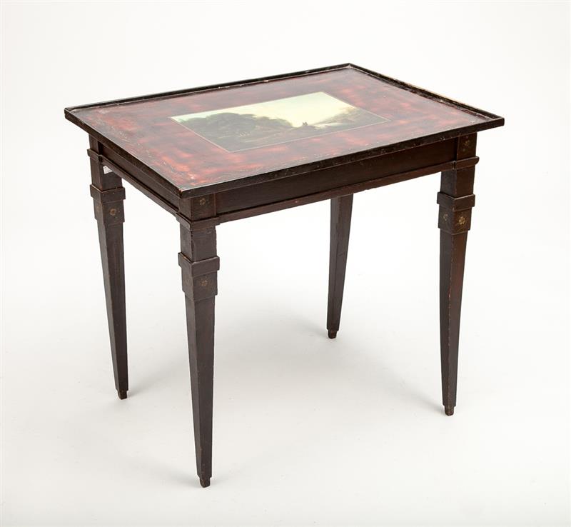 Appraisal: CONTINENTAL NEOCLASSICAL STYLE PAINTED TABLE The top with a glass