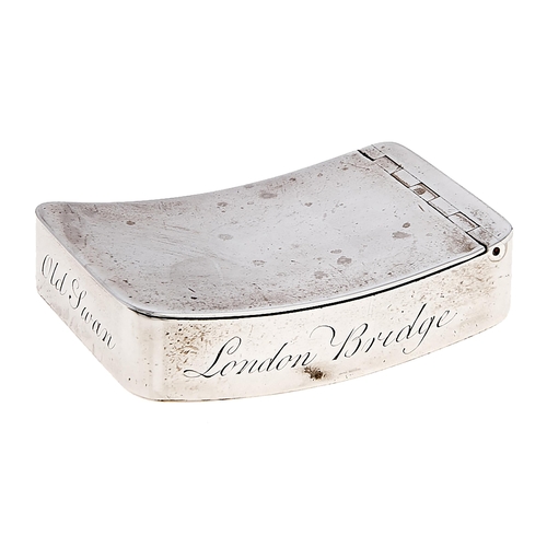 Appraisal: A George III silver snuff box of plain curved oblong