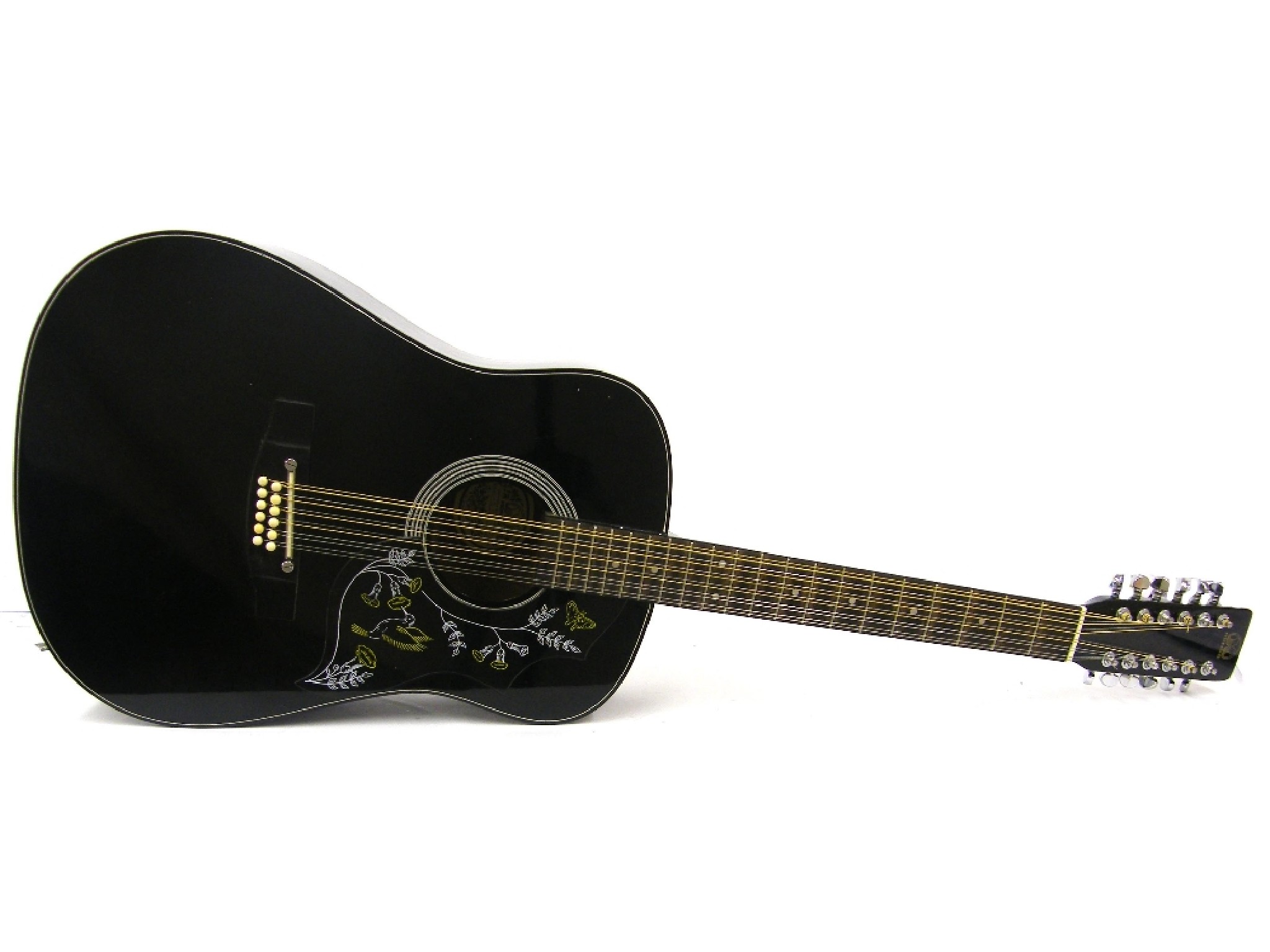 Appraisal: Hondo H - BHM twelve string acoustic guitar black finish