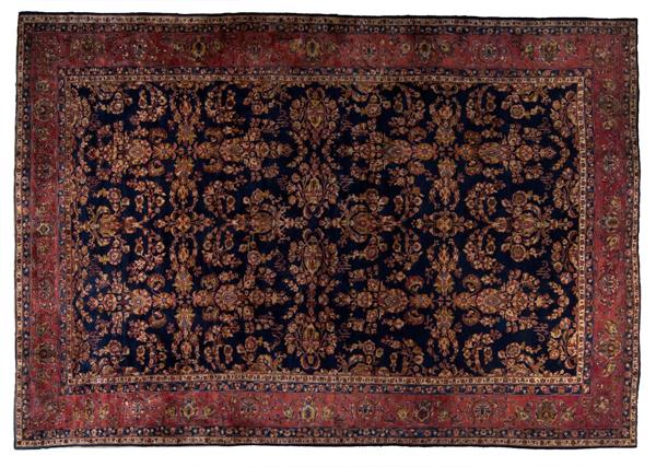 Appraisal: ROOM-SIZED GAZAN SAROUK RUG ca with repeated Gazan signatures throughout