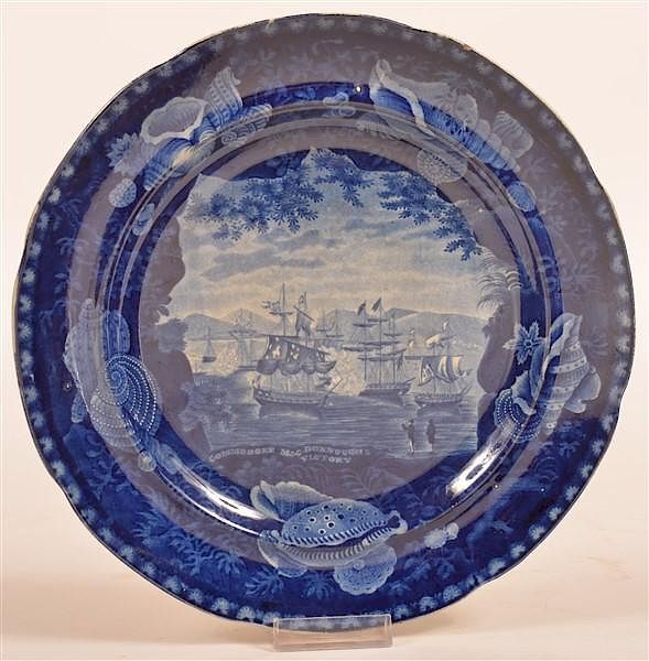 Appraisal: Historical Staffordshire Blue Transfer Plate Historical Staffordshire China Blue Transfer