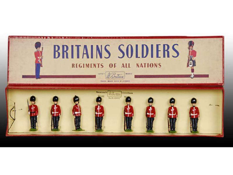 Appraisal: Britains Set Coldstream Guards Description At attention with officer Tied