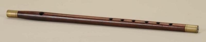 Appraisal: Wooden Flute Description Circa With brass end caps Musical Instrument