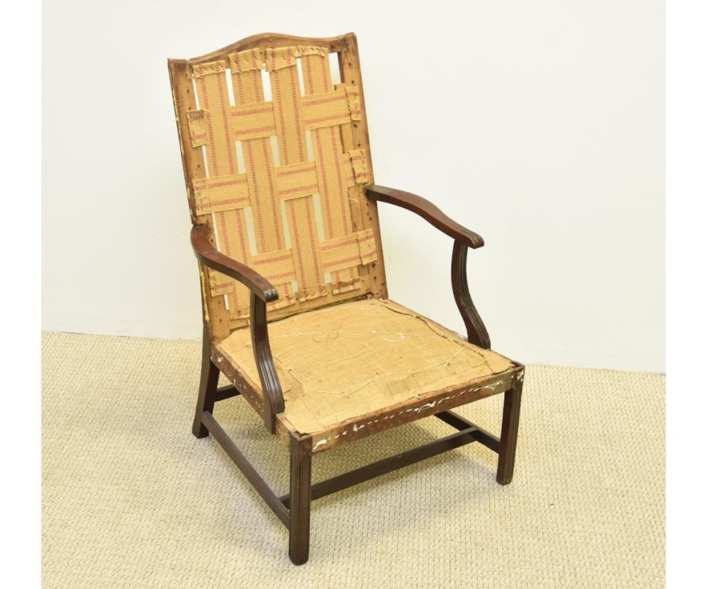 Appraisal: Chippendale mahogany lolling chair circa New England probably Boston stripped