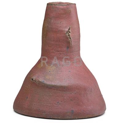 Appraisal: ROBERT TURNER - Glazed stoneware vessel red matte glaze Alfred