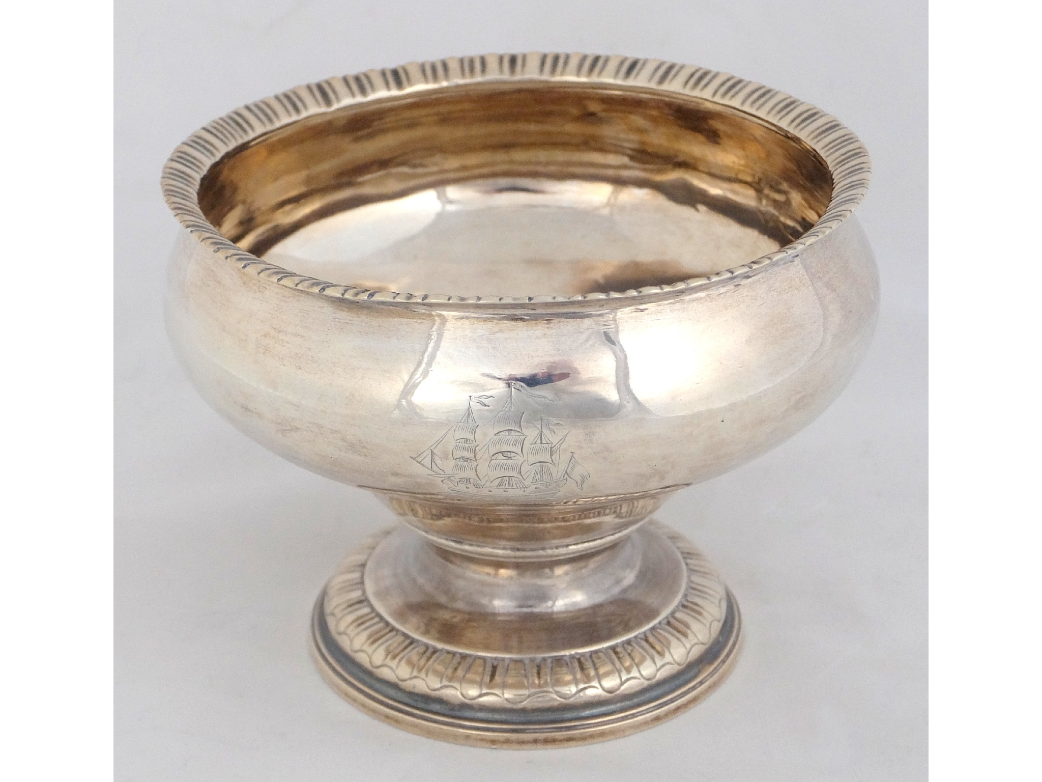 Appraisal: An early Scottish silver footed bowlpossibly marked for William Davie