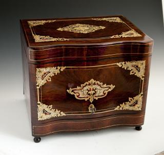 Appraisal: French Boulle Inlaid Rosewood Cave a Liqueur th c the