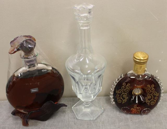 Appraisal: Lot of Vintage Decanters Incl Baccarat Daum and Cut Glass