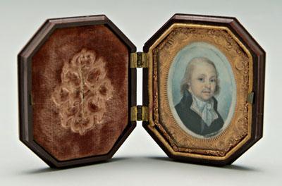 Appraisal: th century miniature portrait Richard Langdon said to be son