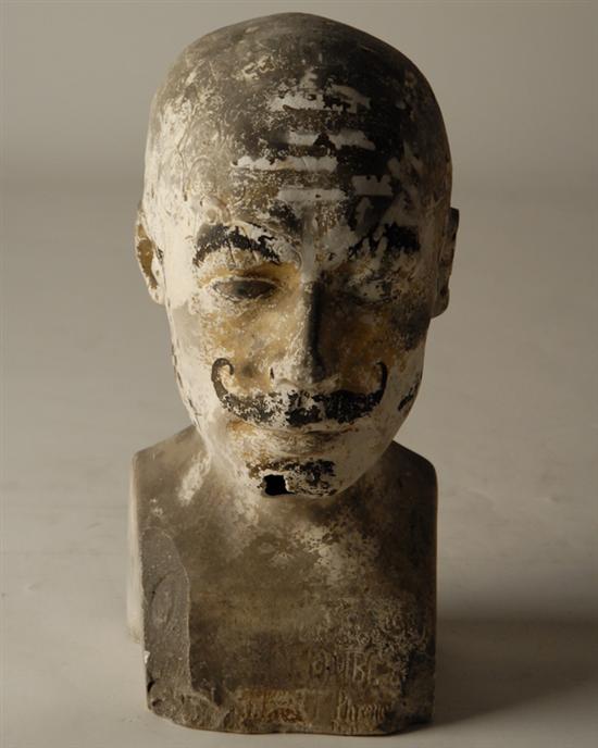 Appraisal: A th C English Plaster Phrenology Head hollow male head