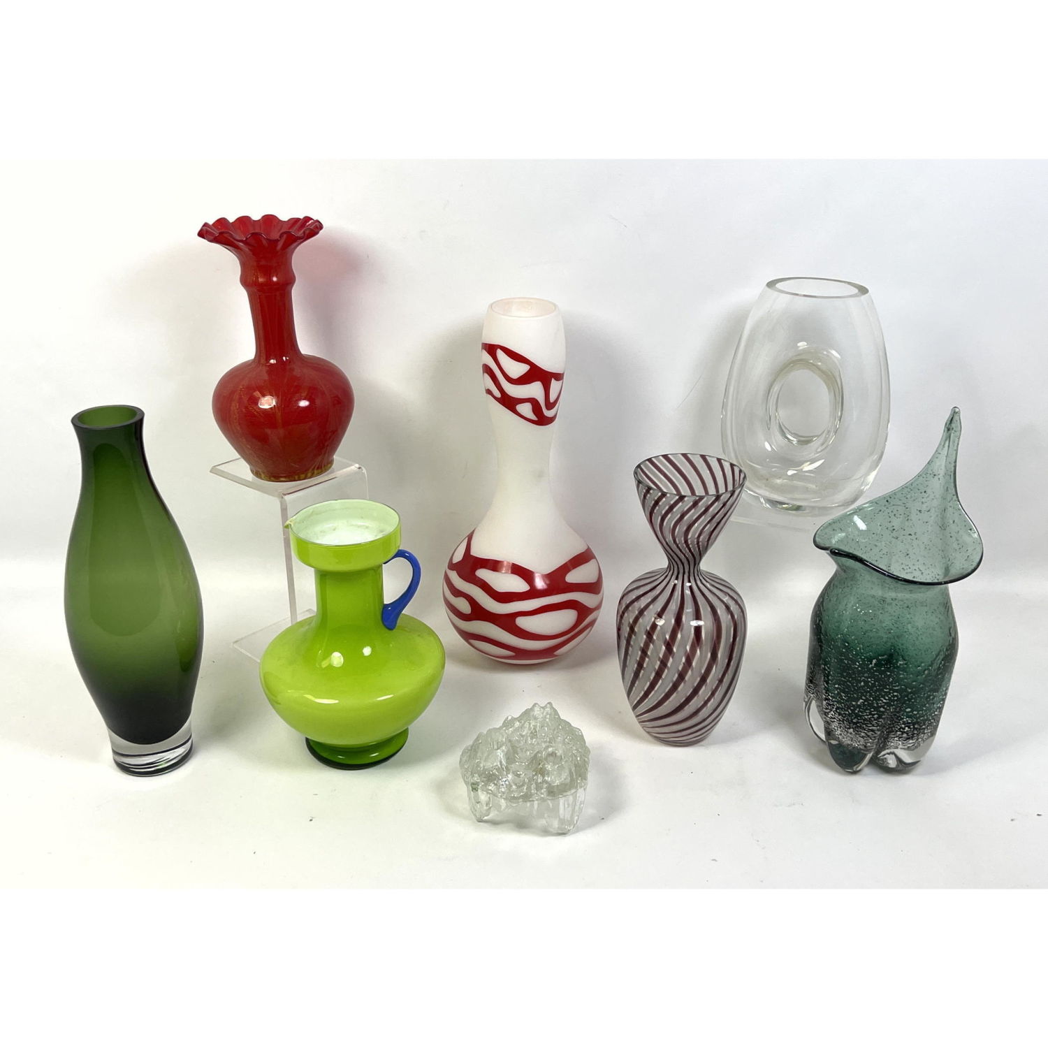 Appraisal: pc Art Glass Modern Lot Variety of colors and forms