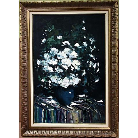 Appraisal: GEZA GORDON MARICH CANADIAN - WHITE FLOWERS IN A BLUE