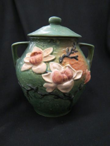 Appraisal: Roseville Pottery Magnolia Cookie Jar green 's excellent