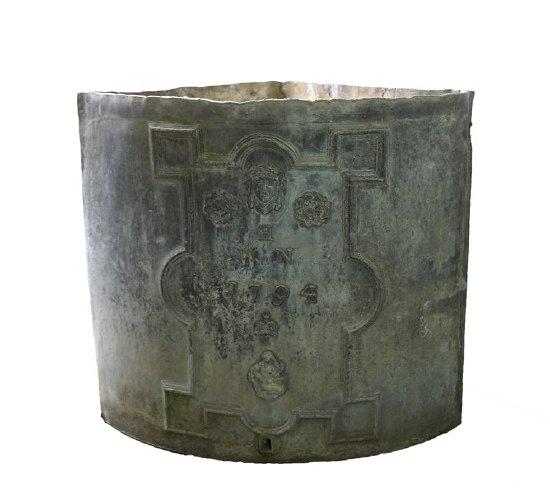 Appraisal: A late th Century lead corner cistern the front decorated