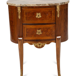 Appraisal: A Louis XVI Style Brass Mounted Parquetry Chiffonier th Century